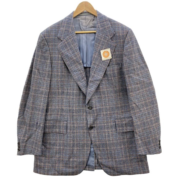 H. Freeman & Son Blazer Men's 44L Grey Glen Plaid Trend Aire Corpcore Jacket - Picture 2 of 16